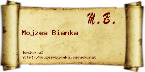 Mojzes Bianka névjegykártya